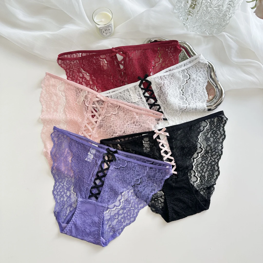 欧美性感软蕾丝时尚简约爆款镂空夏季无痕透气女三角裤