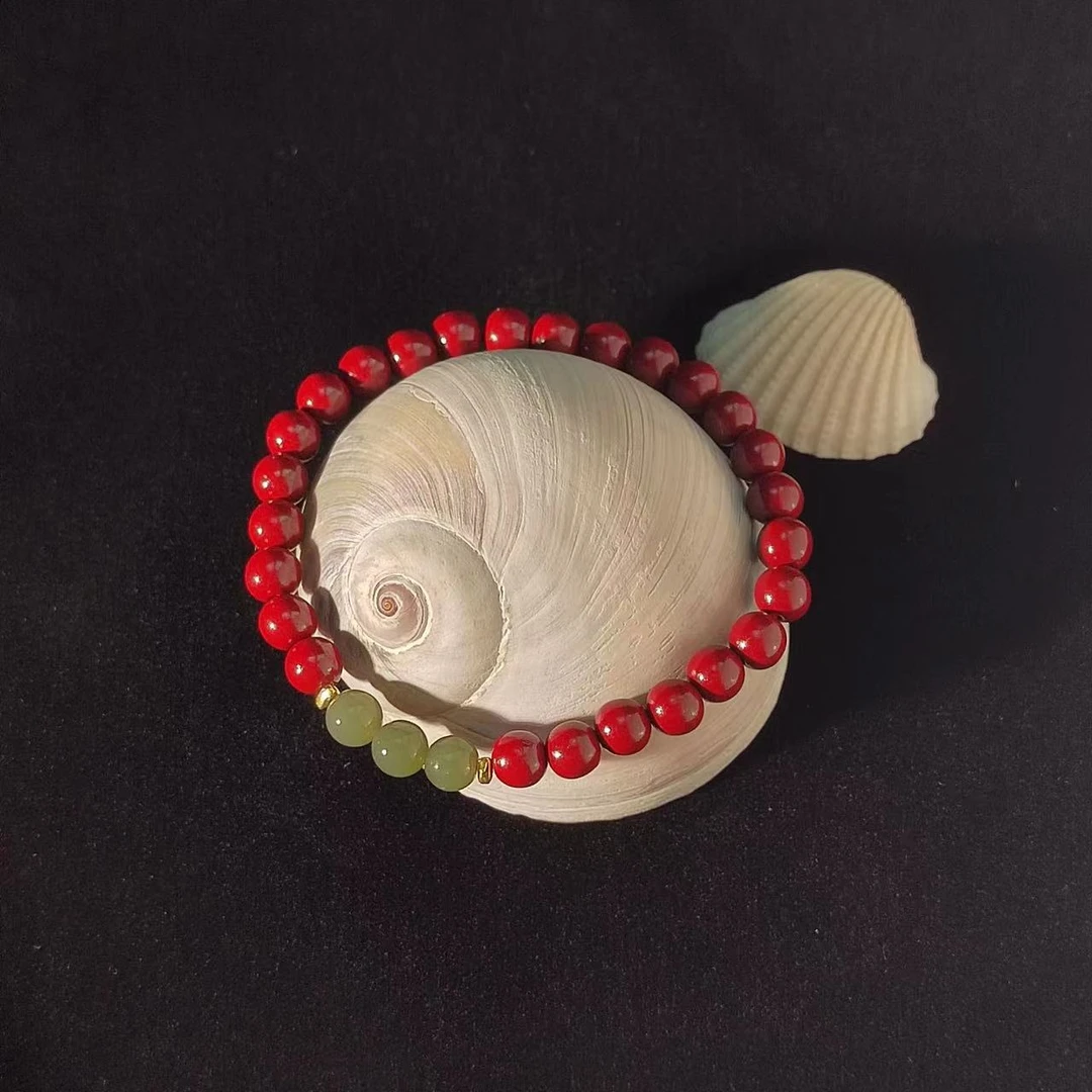 天然辰砂天然辰砂高含量朱砂手链女款紫辰砂9906