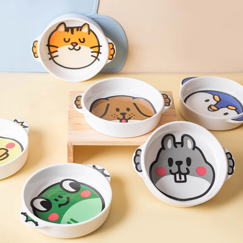 猫碗猫食盆陶瓷碗猫喝水碗猫咪护颈碗狗盆狗碗防打翻大口径宠物碗