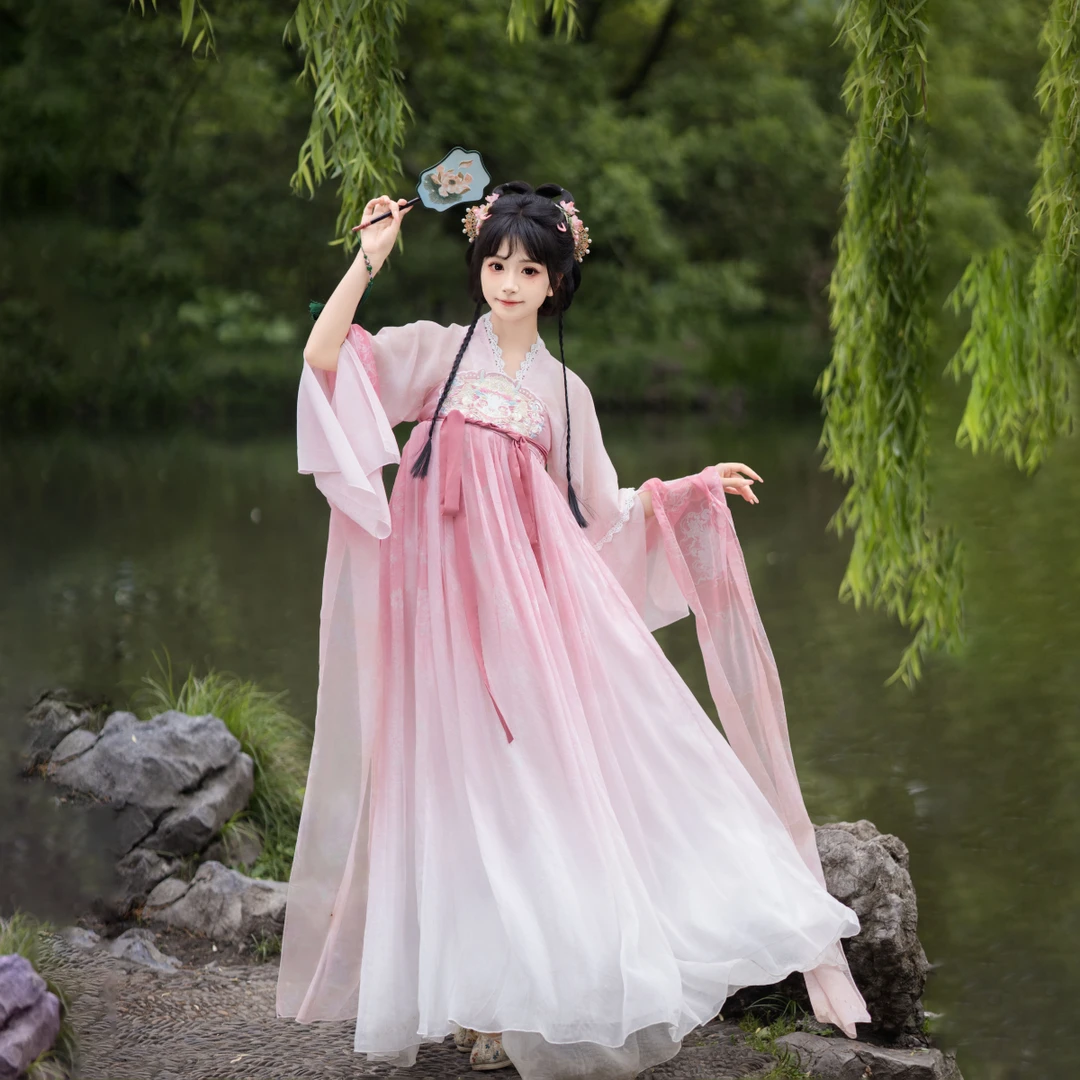 楠华居原创【萌龙】唐制齐胸襦裙日常清新汉元素古风春夏仙气套装