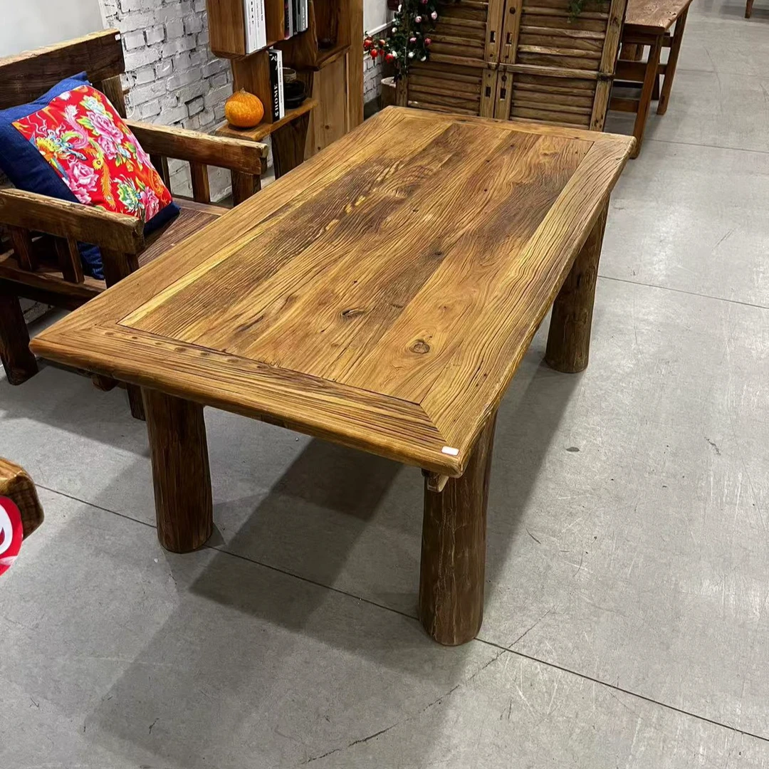 朴匠榆木腿包边桌客厅简约简约简约家用桌椅咖啡桌实木桌