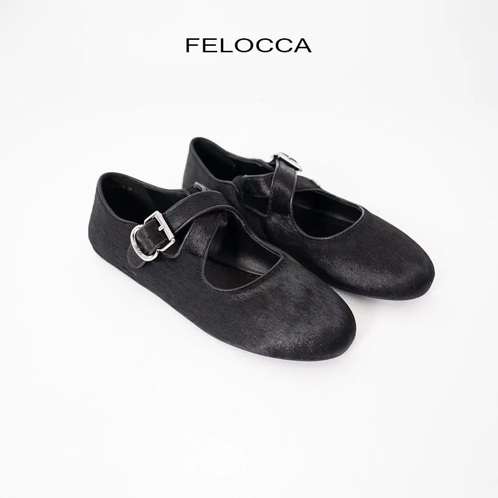 【FELOCCA】法式时尚黑色马毛单鞋 NYN-3611