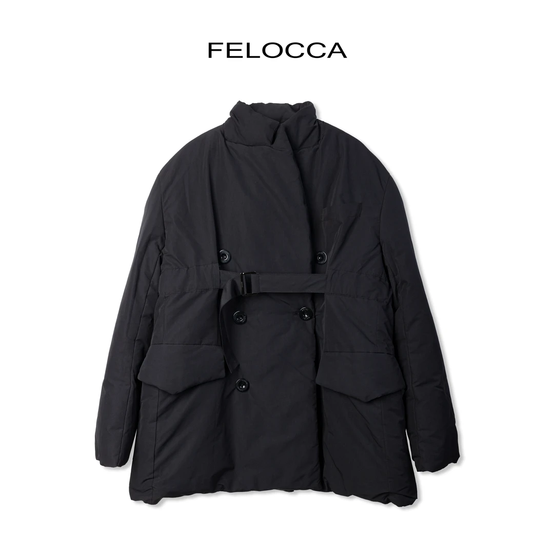 【FELOCCA】腰带束腰双排扣西装廓形保暖羽绒服NYN-3688