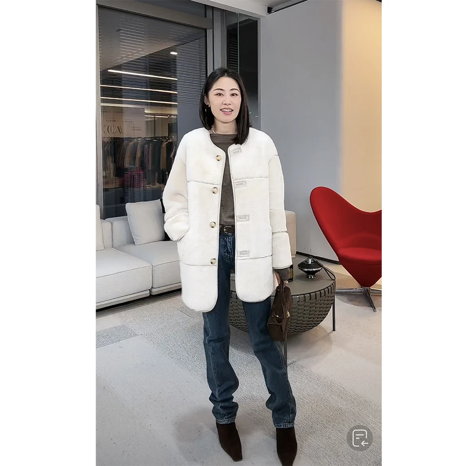 【FELOCCA】圆领中长款外套大衣  C154