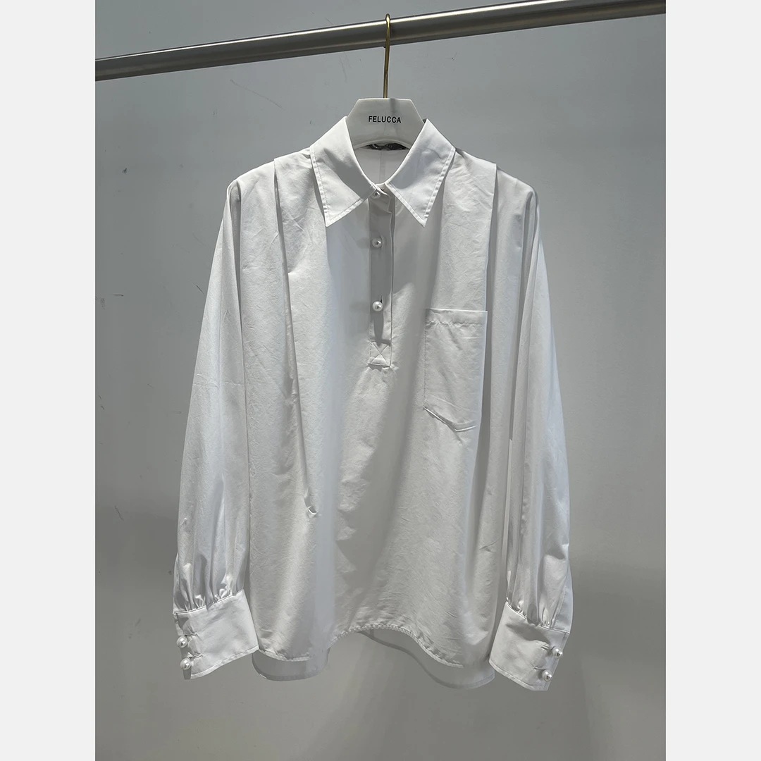 【FELOCCA】珍珠扣时尚阔版衬衣  CC2267