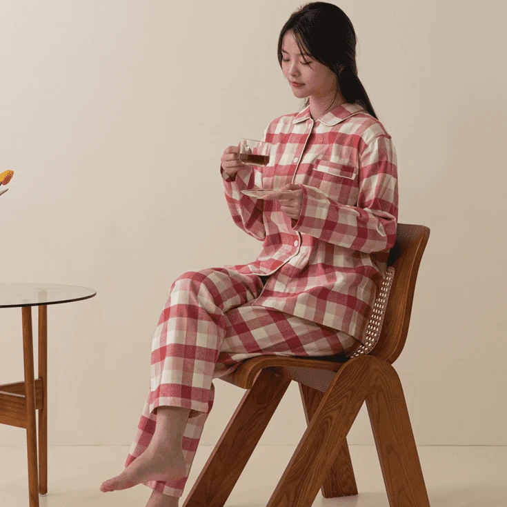 【磨毛加厚】100%棉秋冬法兰绒全棉纯棉加厚男女长袖睡衣家居服套装