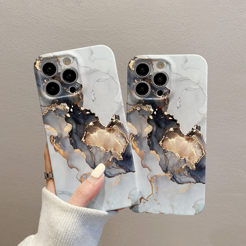 黑灰大理石iphone14promax/13/12手机壳11/xr/xs苹果苹果15菲林壳