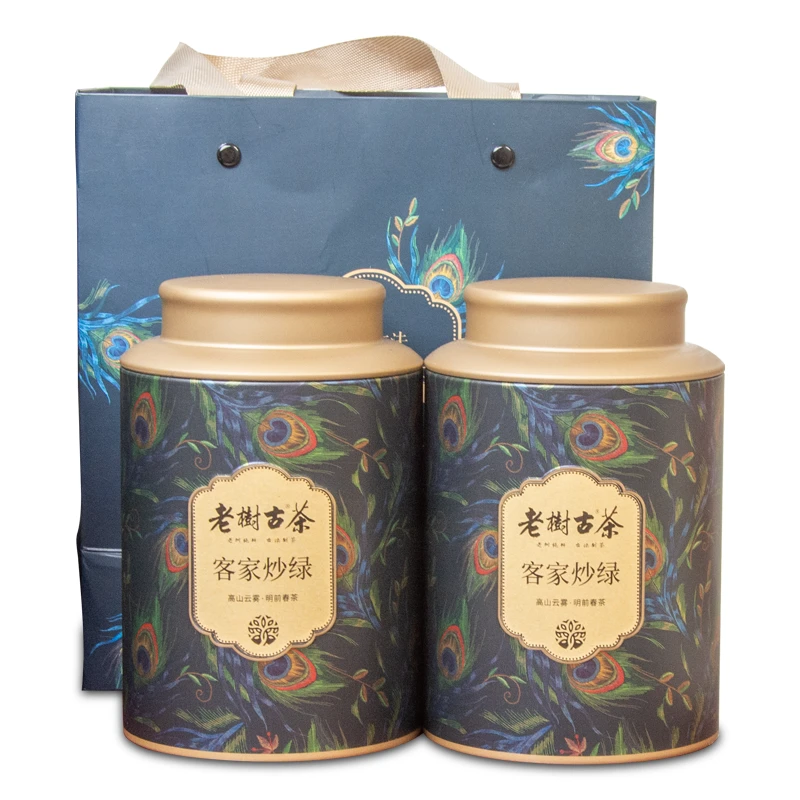 老树古茶客家炒绿高山原生态春明前手工轻炒绿茶礼袋铁盒装送礼