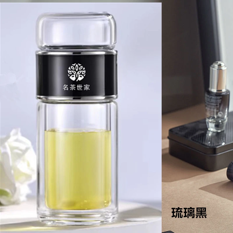 名茶世家茶水分离网红泡茶杯双层加厚过滤隔热玻璃便携车载旅行杯