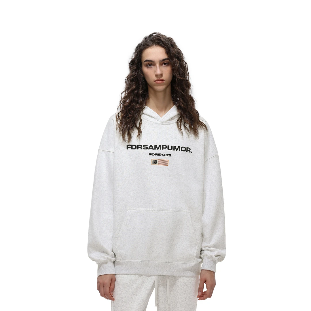 FDR国潮美式情侣发泡印花连帽卫衣男女秋季重磅宽松长袖上衣帽衫