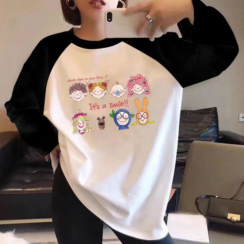 哺乳上衣春秋宽松纯棉长袖t恤孕妇装产后外穿喂奶插肩袖打底衫潮