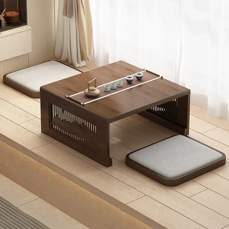中式榻榻米小茶几飘窗桌家用材质禅意茶桌轻奢坐地阳台矮桌小桌子