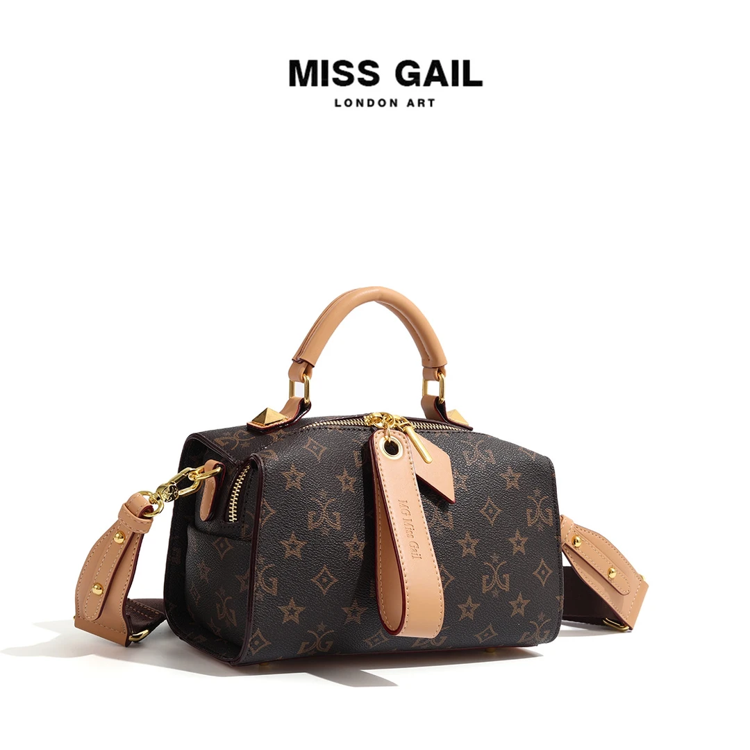 Miss Gail轻奢时尚单肩斜挎包6232咖啡