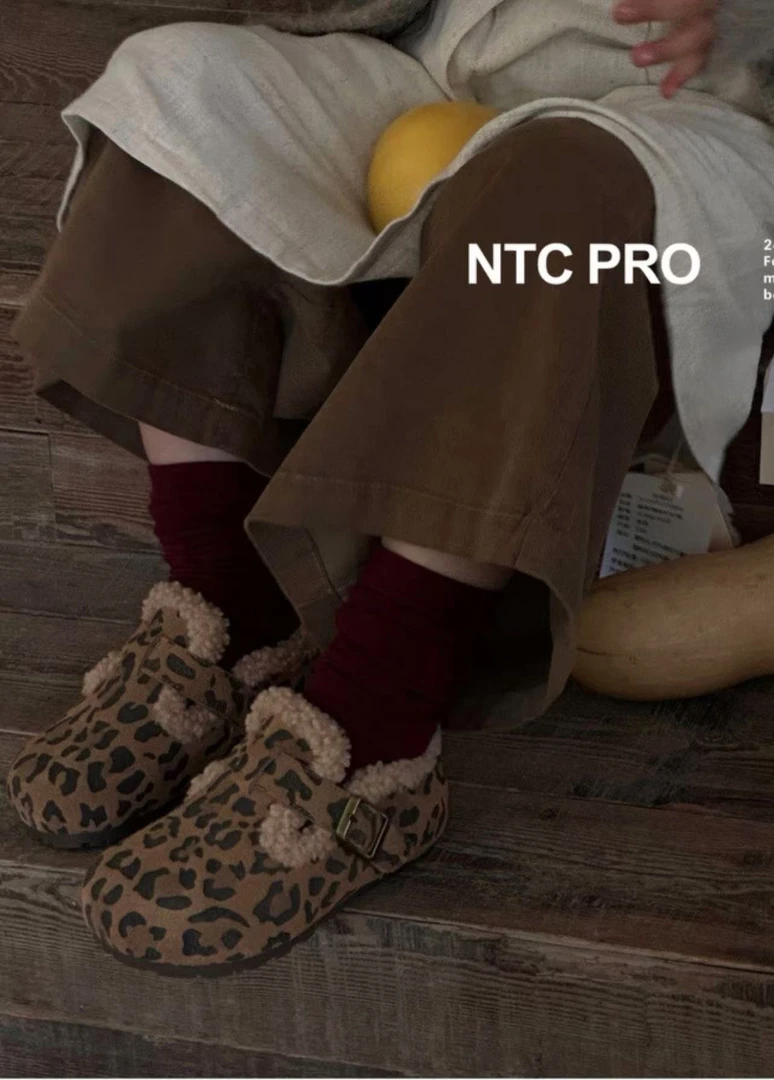 【haobaby童鞋】2024新品包跟豹纹勃肯鞋6980