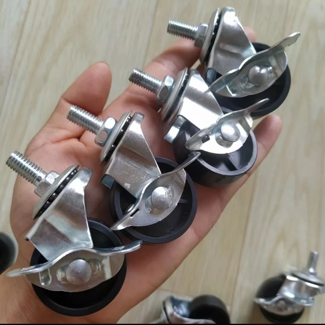 服装架万向轮家用落地挂衣杆轮带刹车片晾晒衣服架轮子挂衣架轮子