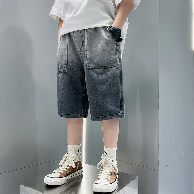 男童牛仔短裤6-12岁潮款中大童五分裤男孩中裤儿童夏季薄款裤子潮