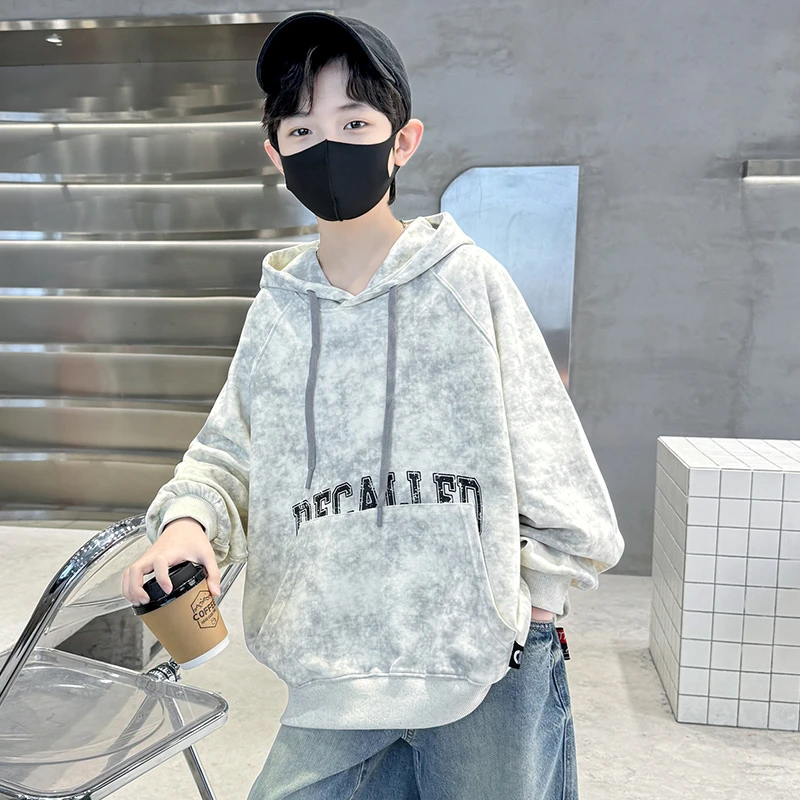 男童连帽卫衣6-12岁潮款15中大童男孩春秋季儿童春装打底上衣洋气