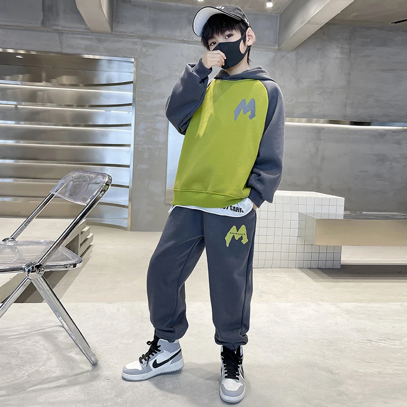 男童卫衣套装春秋款儿童长袖两件套中大童春装洋气男孩休闲帅气潮