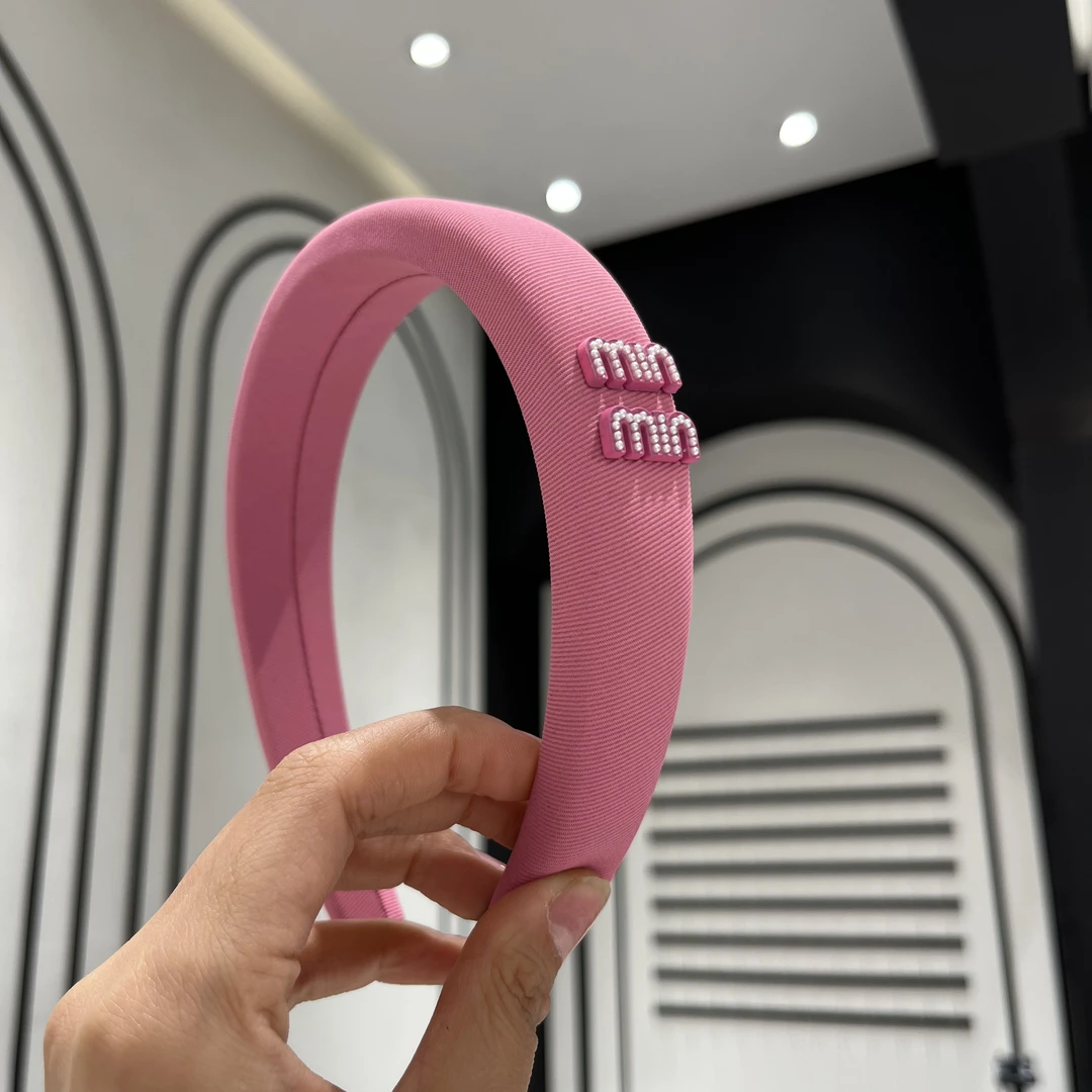 非金属布艺发饰 甜美春季少女火龙果色字母发箍 高颅顶