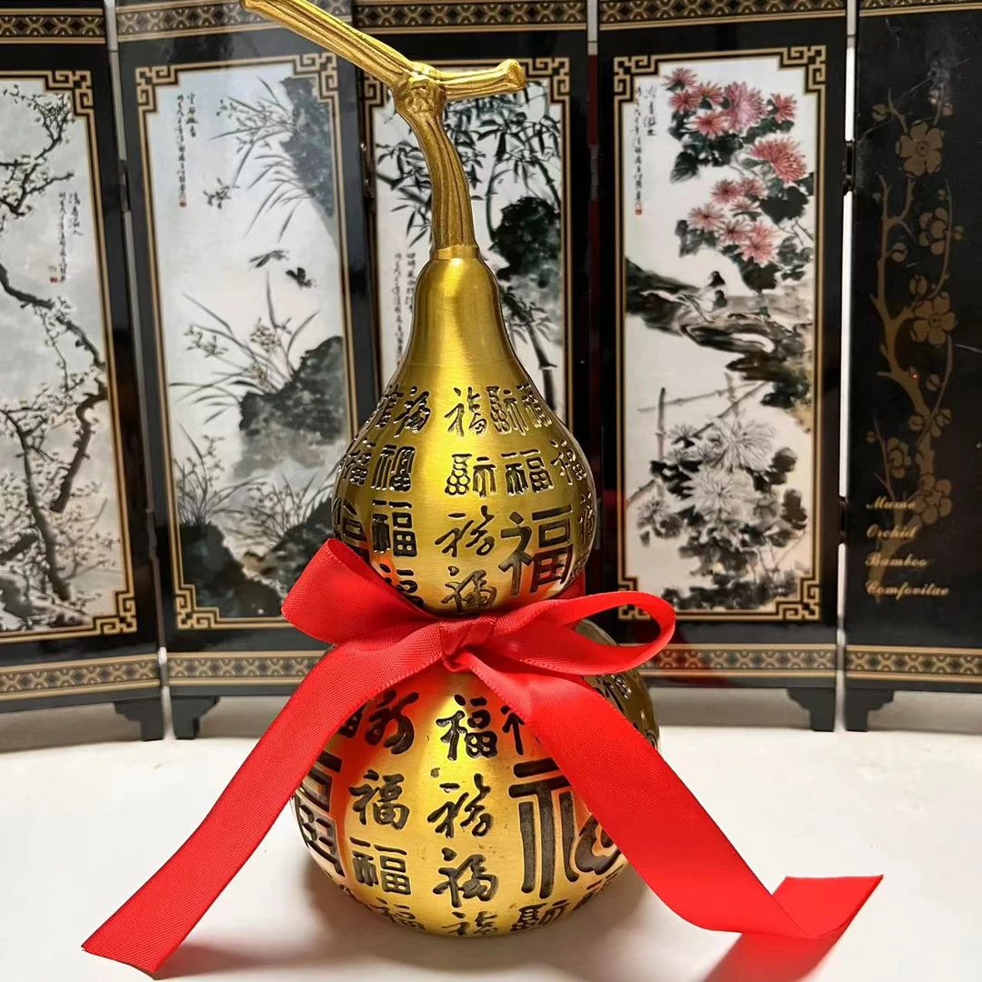 黄铜百福葫芦百福到家居家创意个性摆件送礼佳品客厅酒柜装饰摆设