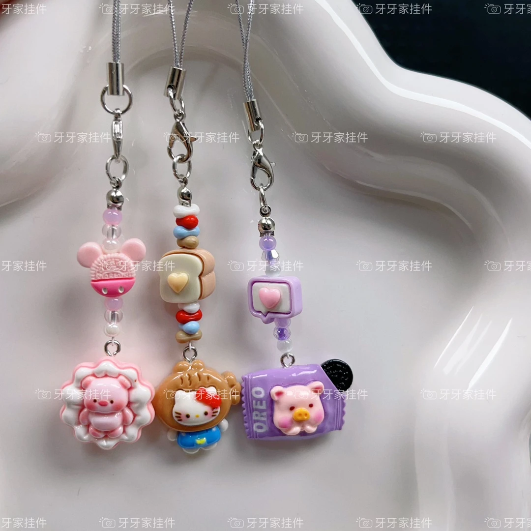 手工DIY饰品 卡通食玩树脂手机链包包挂件钥匙扣