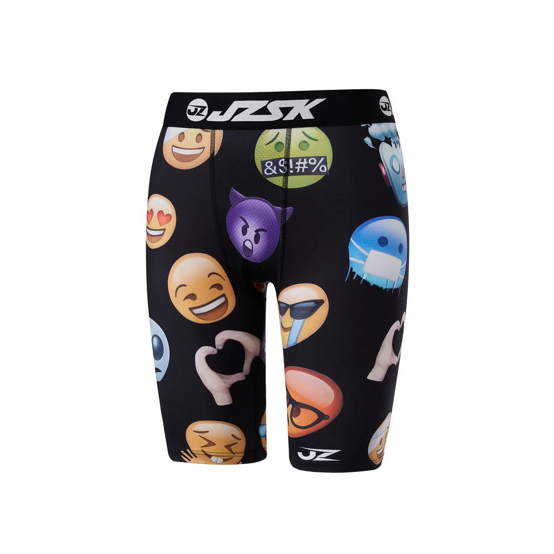 【JZ五分表情包紧身裤2.0】美式运动篮球健身高弹速干印花打底裤