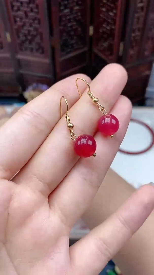 【闪购商品】玛瑙/玉髓耳坠合金【多样性发货拍一发一】