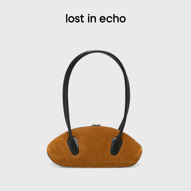 【达人专属】秋季新款牛皮趣味饺子包大容量保龄球包腋下包