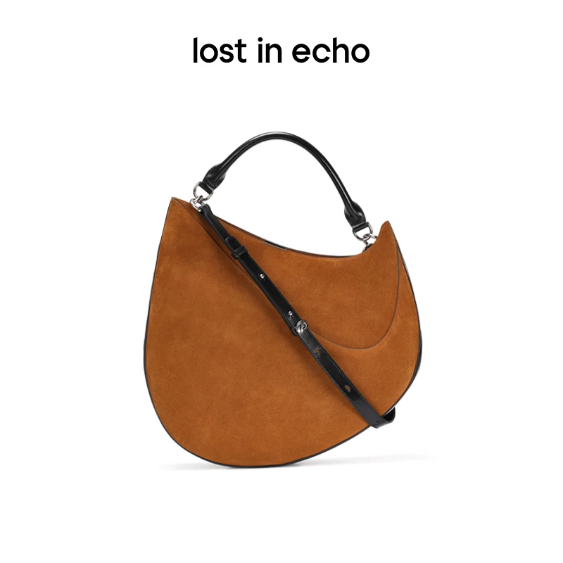 【瑞妮精选】lost in echo秋季新款大号蛋蛋包大容量绒面通勤单肩包