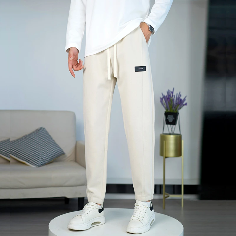 春季新款休闲裤男士显瘦百搭束脚时尚宽松潮流简约品质男裤