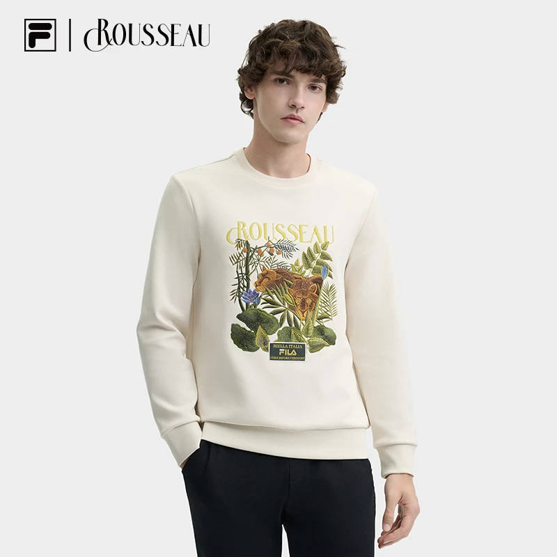 【FILA×卢梭联名氧气卫衣】斐乐男运动秋季新款防风休闲F11M448212