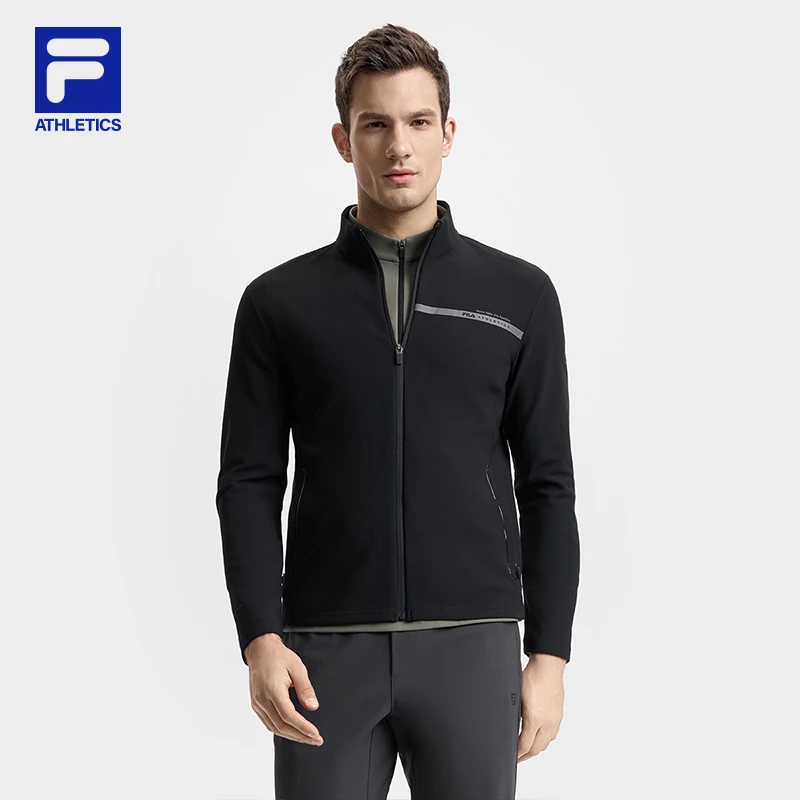 【运动健身休闲外套】斐乐男装2025春季新款黑色百搭夹克A11M511501