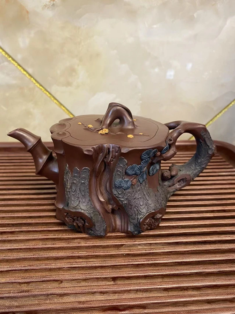 松竹梅三友壶，底槽清全手工制作，大小接受定制