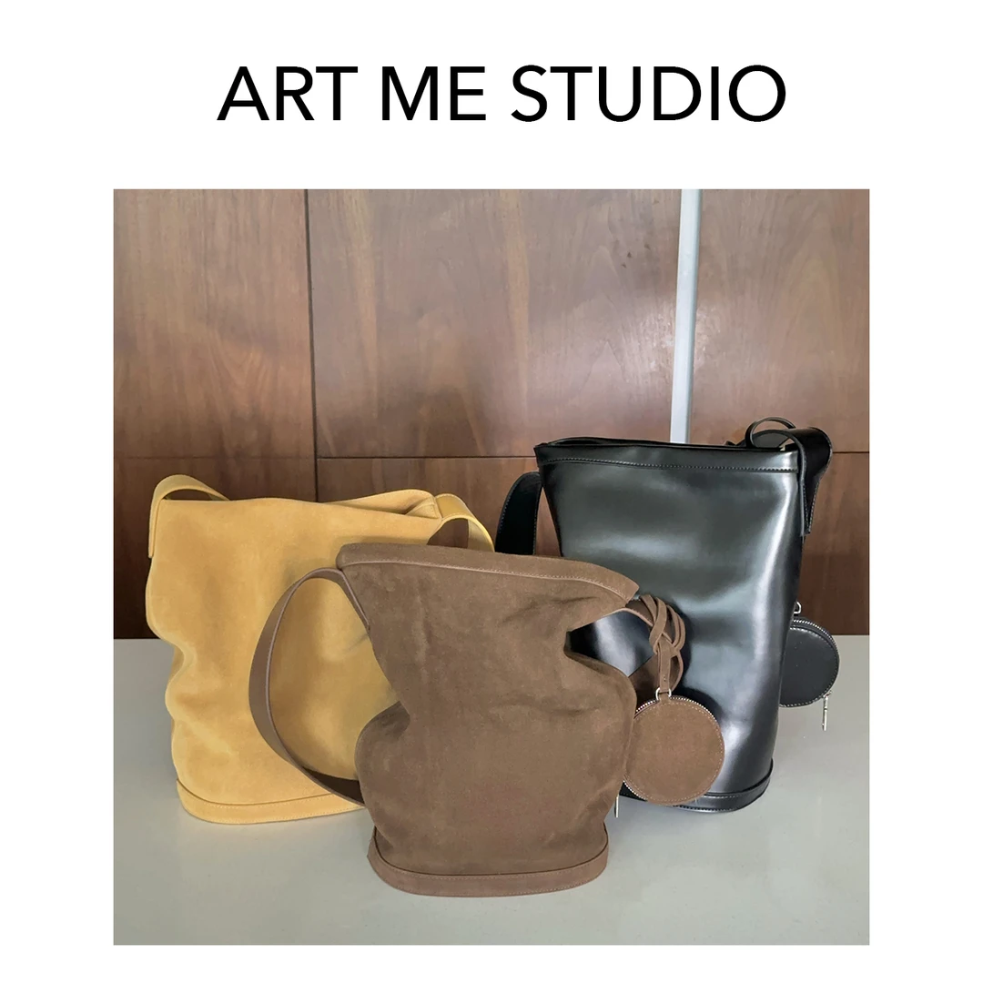 ART ME 瓜瓜呀【美拉德水桶包】气质白色时尚百搭女士小众ss12