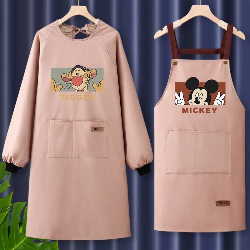 围裙长袖防水防油春季罩衣女2025新款厨房家用工冬季围裙防水防油