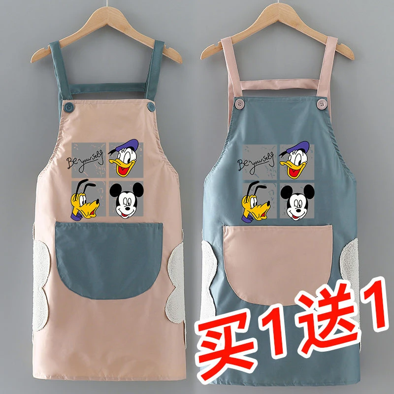 防水围裙工作服女厨房家用耐脏做饭上班防污防油干活日式防油厨房