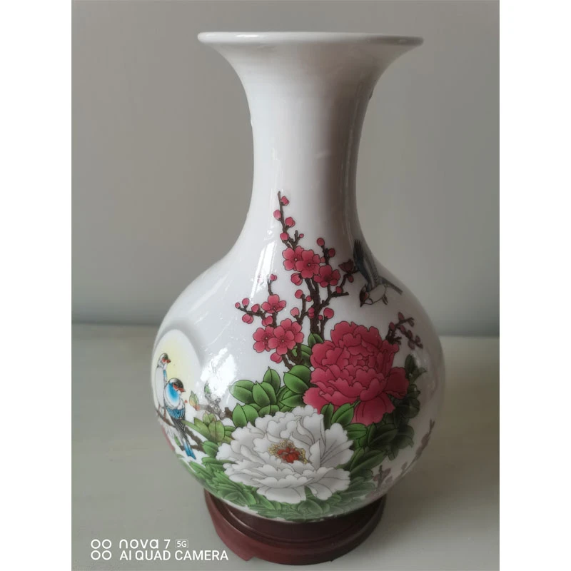 景德镇陶瓷器小花瓶摆件客厅插花中式家居电视柜装饰品工艺品瓷瓶