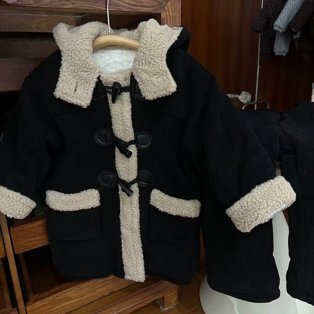 现货DDM【微瑕】可外穿三层加绒加厚儿童家居服睡衣套装女童65432