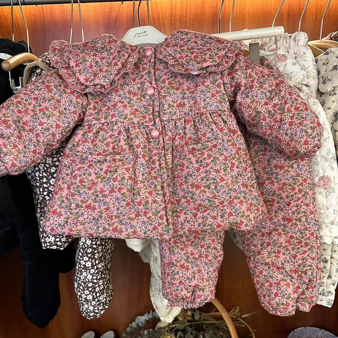 现货DDM【果出红】可外穿三层加绒加厚儿童睡衣棉服套装 8086