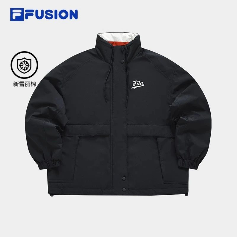 FILA FUSION棉服女2024    新款休闲宽松保暖立领上衣T11W412904