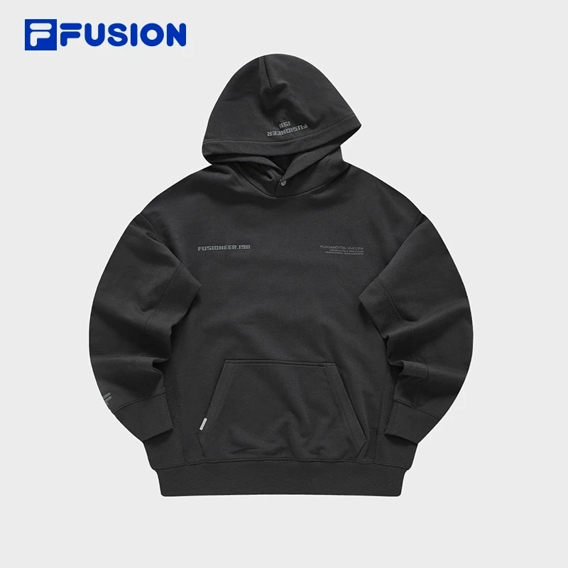 FILA FUSION斐乐情侣款针织连帽上衣时尚冬款休闲卫衣T11U343202