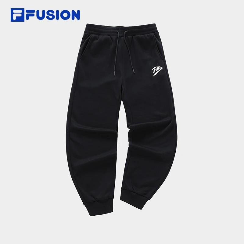 FILA FUSION斐乐秋针织长裤时尚冬款舒适束脚运动裤 T11W342606