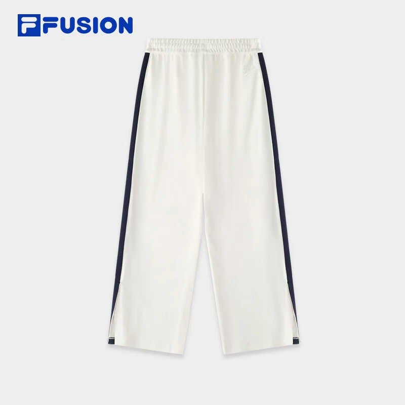 FILA FUSION斐乐针织长裤女新款休闲宽松拼色阔腿裤T11W432603F
