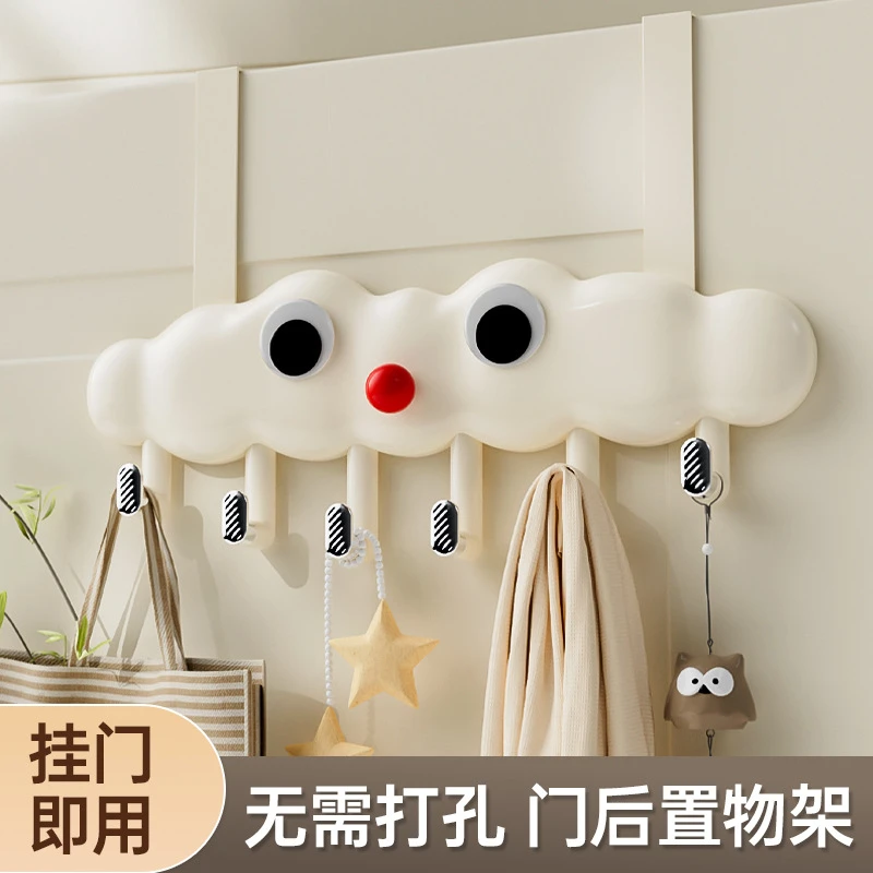 门后免打孔挂钩强力承重挂衣钩卧室门衣帽包包收纳挂架卫生间挂钩