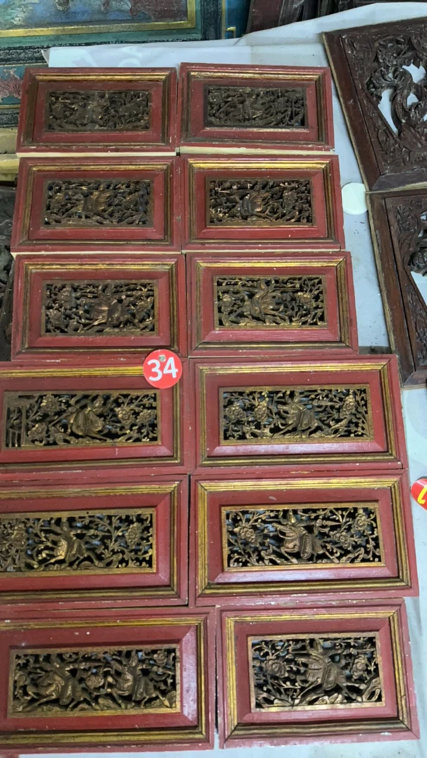 老家具描金花板套装