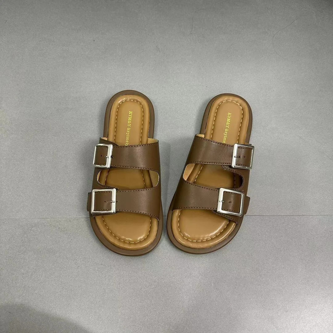 清货价~平底夏季新款凉拖鞋2024款女鞋软底一字带轻便罗马6626-1