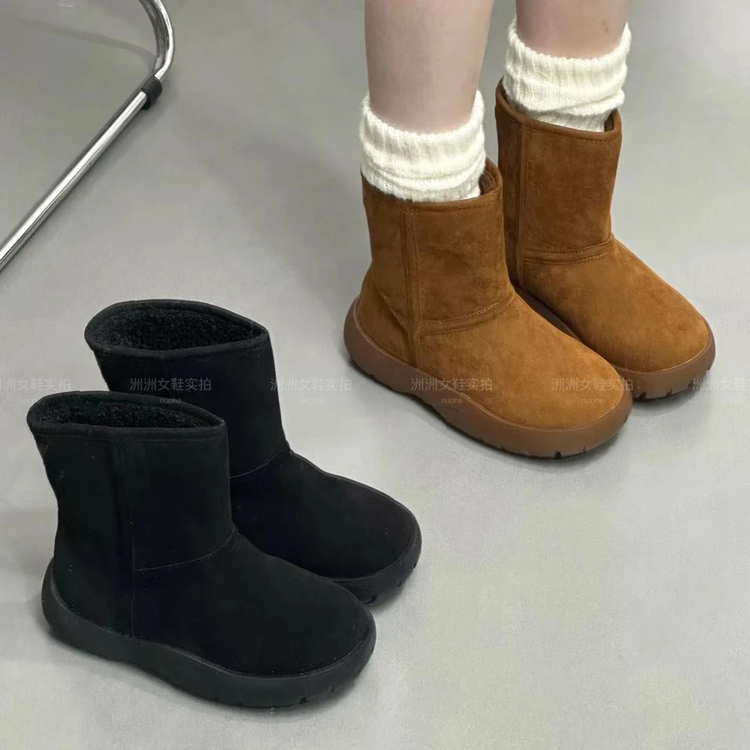 清货价~毛一体冬季雪地靴女2025新款厚底雪地靴羔毛加绒保暖厚底