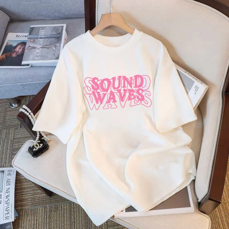 印花T恤女短袖2025年夏装新款宽松慵懒风百搭休闲字母体恤上衣潮