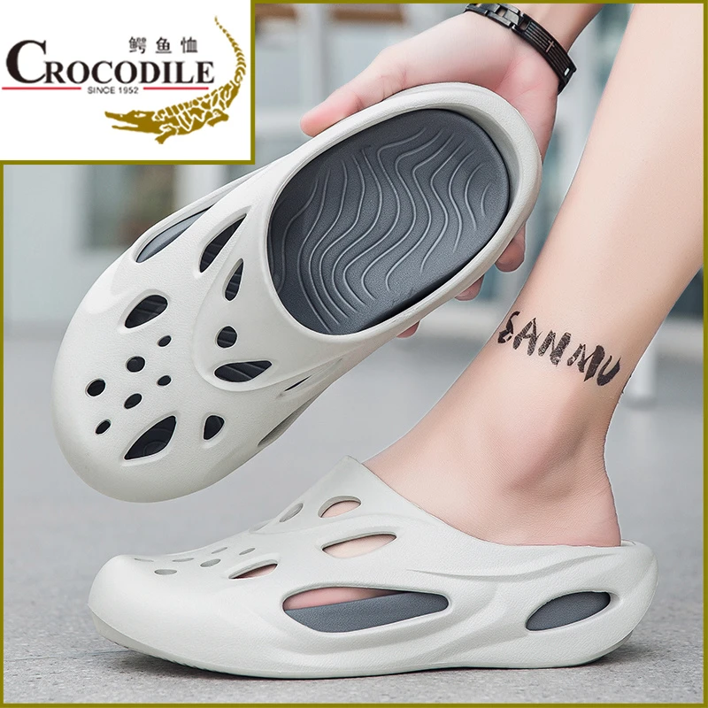 男鞋2024夏季新款爆款洞洞鞋男户外透气软底外穿防滑防臭拖鞋