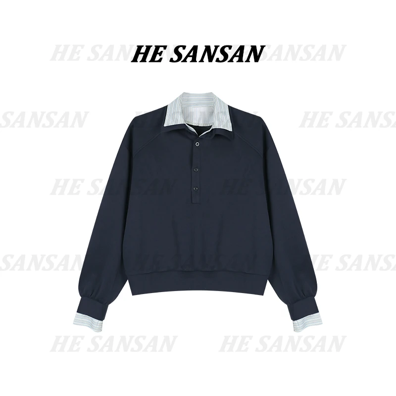 【SANSAN】休闲百搭拼接时尚长袖简约百搭卫衣DY-9037